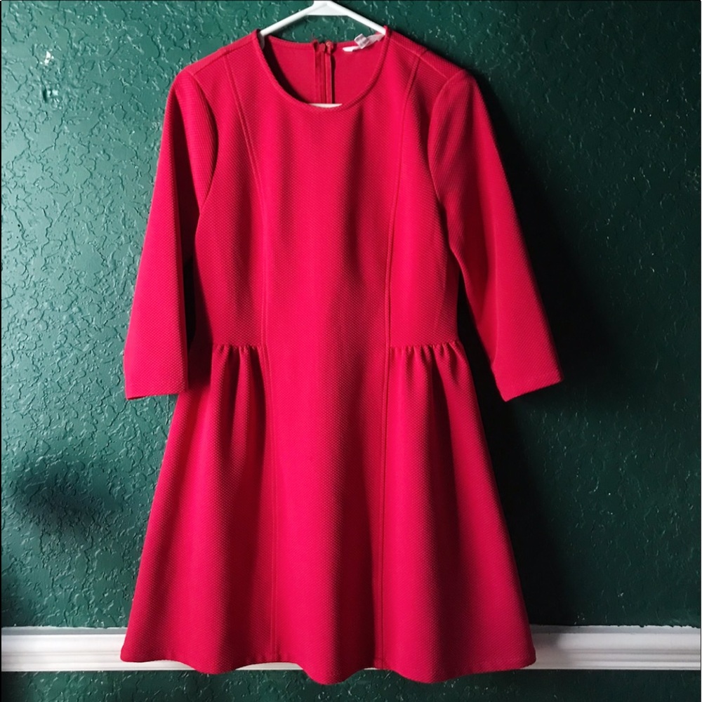 Jack Deon Textured Ponte Dress Fuchsia
